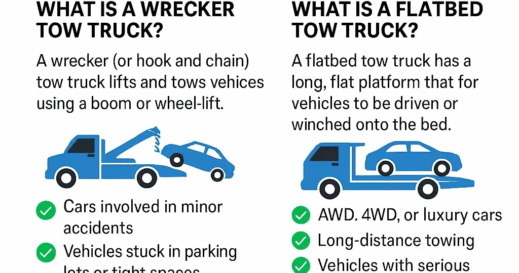 wrecker tow truck vs flatbed